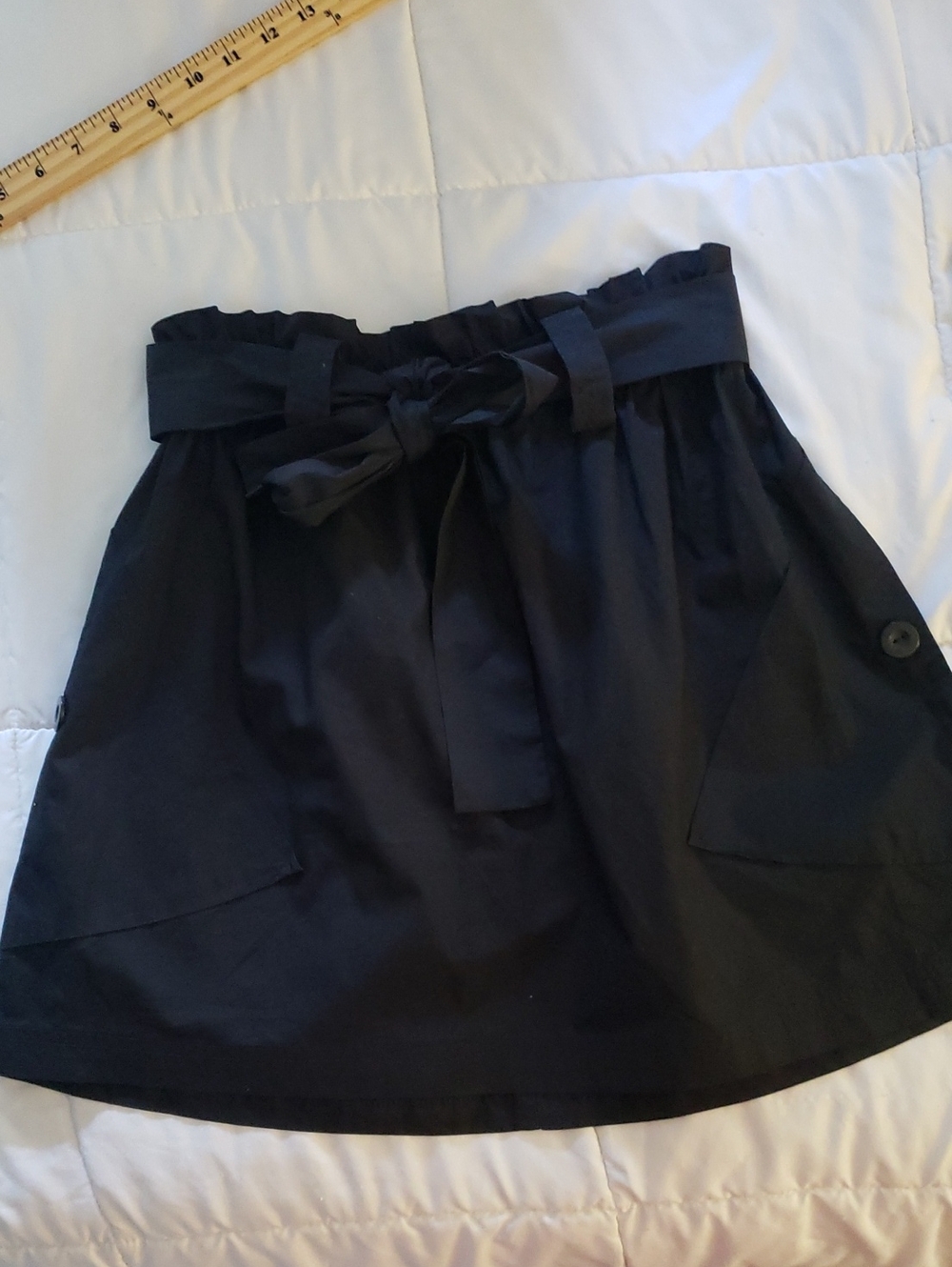 Urban Outfitters Black Paperbag Waist Bow Mini Skirt NWT Size Medium